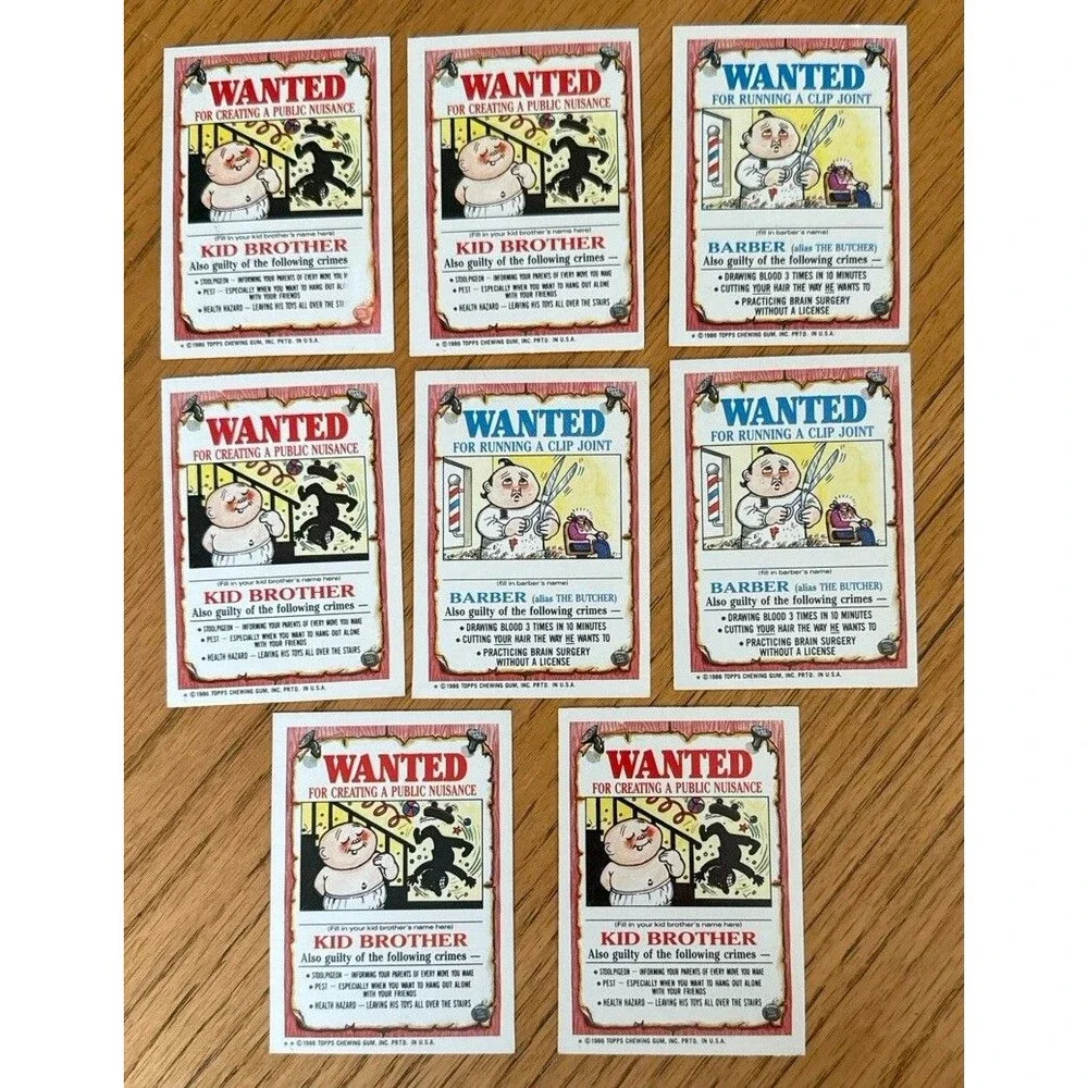 1986 Topps Garbage Pail Kids OS3 Bulk Lot 8 Cards Alice Island Liberty Libby